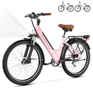 1000 Peak Electric Bike for Adults,up 80 Miles Removable Battery Ebike, 26" Electric E Bike with 7-Speed,Adult Electric Bicycles for Commute Beach Snow Womens All Terrain