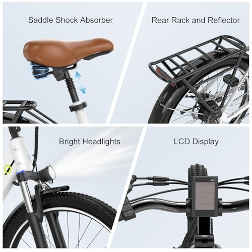 1000 Peak Electric Bike for Adults,up 80 Miles Removable Battery Ebike, 26" Electric E Bike with 7-Speed,Adult Electric Bicycles for Commute Beach Snow Womens All Terrain