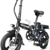 14" Foldable Electric Bike for Adults - 750W Peak Motor 20MPH Electric Bicycle, 48V 480/840/1440WH Removable Battery, Front Suspension & LED Lights, UL 2849 Certified