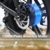 1500W Moped Style Electric Bike Adult eBikes - 48V 18Ah Removable Battery 60+ Mile 32MPH Top Speed - All Terrain Fat Tire Electric Bike for Mountains, Snow, Sand, Road