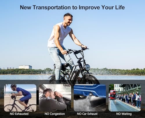 1500W Moped Style Electric Bike Adult eBikes - 48V 18Ah Removable Battery 60+ Mile 32MPH Top Speed - All Terrain Fat Tire Electric Bike for Mountains, Snow, Sand, Road