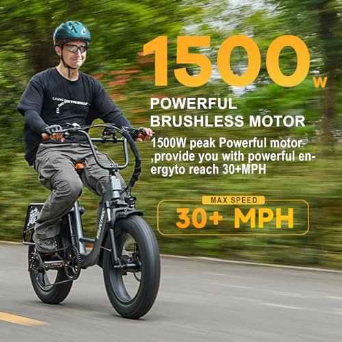 1500W Peak Electric Bike for Adults, 48V 20Ah Removable Battery Max Range 70Miles & 30MPH Electric Bicycle, 20''×4.0" Fat Tire Ebike,Fast Cargo Ebikes,Commute Mountain E-Bike UL... 1500W Peak Electric Bike for Adults, 48V 20Ah Removable Battery Max Range 70Miles & 30MPH Electric Bicycle, 20''×4.0" Fat Tire Ebike,Fast Cargo Ebikes,Commute Mountain E-Bike UL...