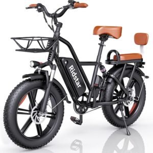 2 Seater Electric Bike for Adults,1500/1000W 30MPH 30-70Miles 48V 15AH Removable Battery Ebike 20" x 4.0 Fat Tire Beach Mountain Commuting Electric Bicycles W/Fork Suspension...