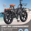 2 Seater Electric Bike for Adults,1500/1000W 30MPH 30-70Miles 48V 15AH Removable Battery Ebike 20" x 4.0 Fat Tire Beach Mountain Commuting Electric Bicycles W/Fork Suspension...