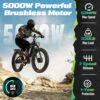 5000W Dual Motor Electric Bike for Adults 52MPH with 60V 32AH Battery, 26x4 Fat Tire All Terrain Ebikes, Full Suspension E Bike, SHM 7-Speed Gear Electric Bicycle 63v-2