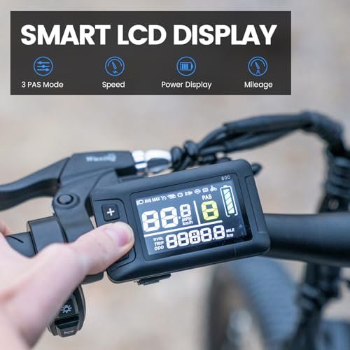 5TH WHEEL Mate Electric Bike for Adults with 1000W Peak Motor and 468WH Removable Battery Ebike, Color LCD Display Commuting Electric Mountain Bike with 7-Speed and Front...
