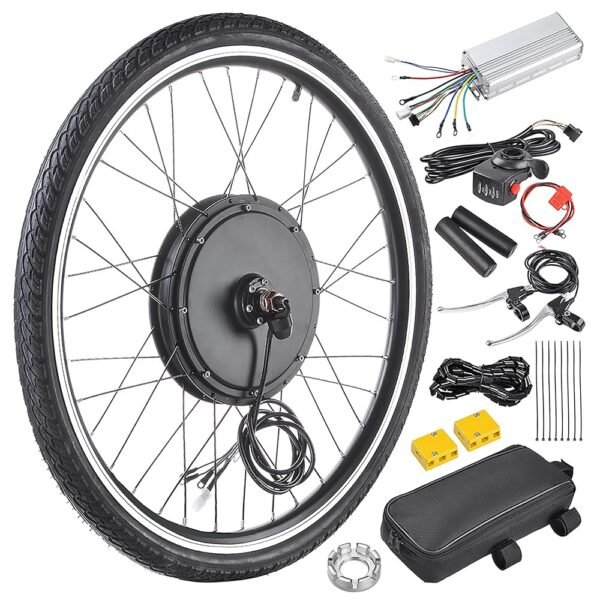 AW Electric Bike Conversion Kit 48V 1000W 26" Front/Rear Wheel Powerful Motor E-Bike Conversion Kit Dual Mode Controller Twist Throttle/Thumb Throttle Ebike Wheel Kit