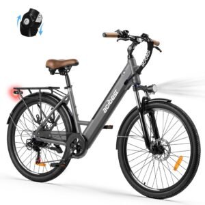 Core Electric Bike for Adults - 468Wh Removable Battery, 26 inch Step Thru Electric Bicycle, Peak 750W Brushless Motor Cityrun Ebike, with 7 Speed, Up to 50 Miles, E-Bikes