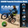 Dual:5000W, 2350W Electric Bike Adults 40/30 MPH with 52V 28/23AH Battery, 26 inch Fat Tire Mountain E Bike, Full Suspension Folding Ebike, Shim 7-Speed Gear