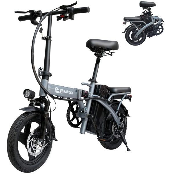 EBKAROCY Ebikes for Adults, 400W Motor 22MPH Max Speed, 14” Tire, 48V 15AH Removable Battery for Electric Bike, Multi-Shock Absorption, City Commuter, Foldable Adult Electric...