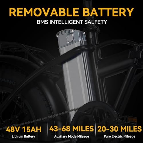 EBKAROCY Electric Bike for Adults 20" Fat Tire, 750W Motor 48V 15AH Battery, 30MPH Speed for Folding Electric Bike, Ebike with Shimano 7 Speed, Adult Electric Bicycles for...