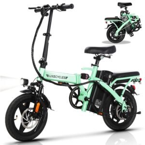 Electric Bike Foldable 14" Tire 500W Peak Motor, 40 Miles & 20Mph Folding Ebike, w/ 48V 13AH Removable Battery, LCD Display, Electric Bike for Adults for Commute Beach Snow