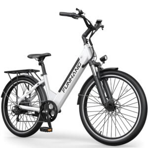 Electric Bike for Adults, 1000W Peak Ebike, 50Miles 21.7MPH Step Thru Electric Bicycle, 26" Commuter E Bikes with 48V Built-in Removable Battery, Adjustable Stem, 7-Speed, Front...