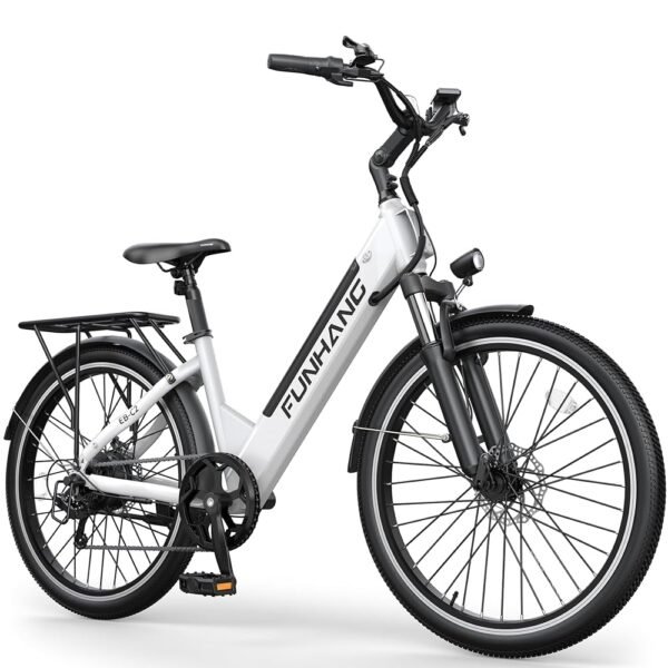 Electric Bike for Adults, 1000W Peak Ebike, 50Miles 21.7MPH Step Thru Electric Bicycle, 26" Commuter E Bikes with 48V Built-in Removable Battery, Adjustable Stem, 7-Speed, Front...