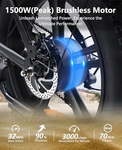 Electric Bike for Adults, 20" Fat Tire Ebike with 1500W Brushless Motor/ 48V 18Ah Removable Battery, Up to 30MPH / 68 Miles, 7-Speed Transmission UL Certified