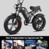 Electric Bike for Adults, 20" Fat Tire Ebike with 1500W Brushless Motor/ 48V 18Ah Removable Battery, Up to 30MPH / 68 Miles, 7-Speed Transmission UL Certified