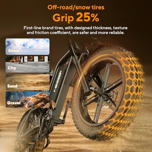Electric Bike for Adults, 20 inch Fat Tire Ebike with Peak 1500W Motor 48V13Ah/15Ah/25Ah Battery Up to 32/38MPH 62/68Miles, 7 Speed Dirt Electric Motorcycle Bicycle