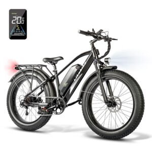 Electric Bike for Adults,Peak 720W E Bikes for Men,26" Fat Tire Electric Bikes,48V 13Ah Removable Battery, 25MPH, UL 2849 Certified,7 Speed&Dual Shock Absorber Electric Mountain...