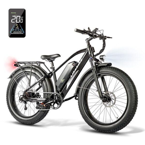 Electric Bike for Adults,Peak 720W E Bikes for Men,26" Fat Tire Electric Bikes,48V 13Ah Removable Battery, 25MPH, UL 2849 Certified,7 Speed&Dual Shock Absorber Electric Mountain...