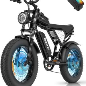 Electric Bike for Adults Q20, 2000/1500W, 37/30MPH,52V 40AH,48V/20AH E-Bike,30-180 Miles Electric Motorcycle, 20" Fat Tire Dirt Bike, UL2849 All Terrain for Mountains, Snow,...