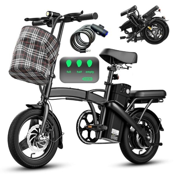 Electric Bike for Adults Teens, Folding E-Bike,Commuter City Foldable ebike with 560W Motor and Removeable Battery, 20MPH Speed Assist, Dual Disc Brakes, 14" Compact Electric...