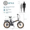 Fat Tire Folding Electric Bike, 48V & 624Wh Lithium Removable Battery, Peak 1100W Brushless Motor, Max Speed 28Mph, M5 Large LCD Display, Suspension, Step-Over/Thru Frame