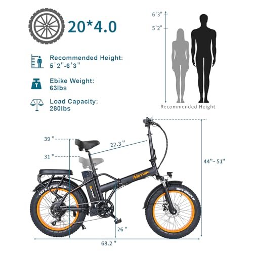 Fat Tire Folding Electric Bike, 48V & 624Wh Lithium Removable Battery, Peak 1100W Brushless Motor, Max Speed 28Mph, M5 Large LCD Display, Suspension, Step-Over/Thru Frame