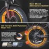 Fat Tire Folding Electric Bike, 48V & 624Wh Lithium Removable Battery, Peak 1100W Brushless Motor, Max Speed 28Mph, M5 Large LCD Display, Suspension, Step-Over/Thru Frame