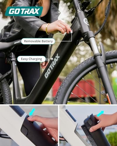 Gotrax 26" Electric Bike, Max Range 30Miles(Pedal-assist1) & 15.5/20Mph Power by 250/350W, 3 Riding Modes & Adjustable Seat, 7-Speed & Front Shock Absorber, Commuter Electric...