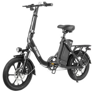 Gotrax NEPHELE 16" Electric Bike, Max 28Miles Range(Pedal-Assist) & Speed 15.5Mph Power by 350W Motor, Folding E-Bike with Removable Battery, Front Suspension and Commuter...