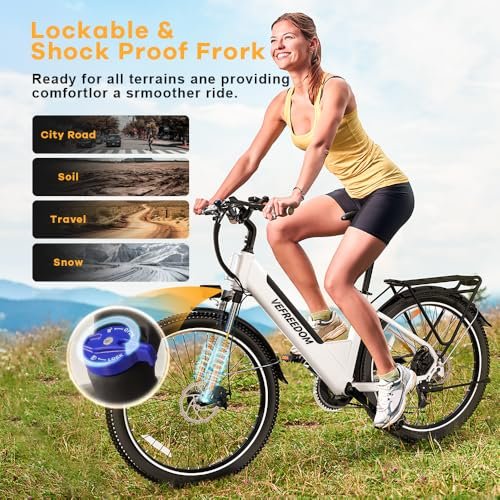 𝟏𝟎𝟎𝟎𝐖 Peak Electric Bike for Adults,up 𝟖𝟎 Miles Removable Battery Ebike, 26" UL Certified Electric Mountain E Bike with 7-Speed,Adult Electric Bicycles for Commute Beach Snow