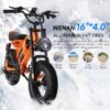 Spacewalk Small Electric Bike,16" Fat Tire Ebike,Compact Design,More Suitable for Riders Under 5'2",and Teenagers, 750W Motor,21.7MPH, Removable 48V/15AH Battery,4 Shock...
