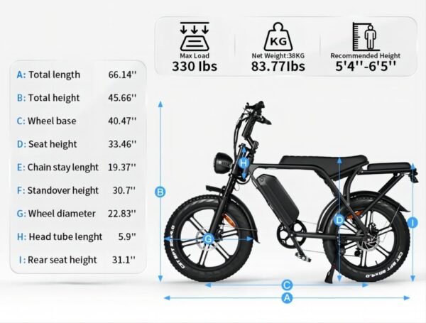 V8 Electric Bike Adults, Fat Tire E Bike with 750W Brushless Motor 48V 15Ah Removable Larger Battery, 20" x 4.0 Electric Mountain Bike, 31MPH Max Speed, Shi-mano 7 Speed Adult...