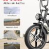 V9-G60 Peak 1500W Ebike, 48V 20Ah(960WH) Removable Battery, 72Miles &32MPH,20" Fat Tire Dirt Bike,7 Speed Gears,Dual Shock Absorber, Adults Electric Bike for Mountains, Snow,...